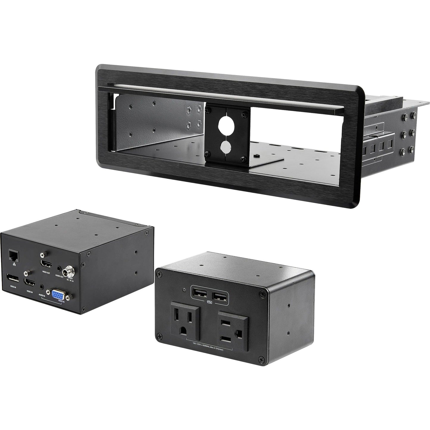 StarTech.com Conference Table Box for AV Connectivity & Charging 4K HDMI/DP or VGA GbE Audio Power Center w/ 2x USB & 2x UL AC Outlets