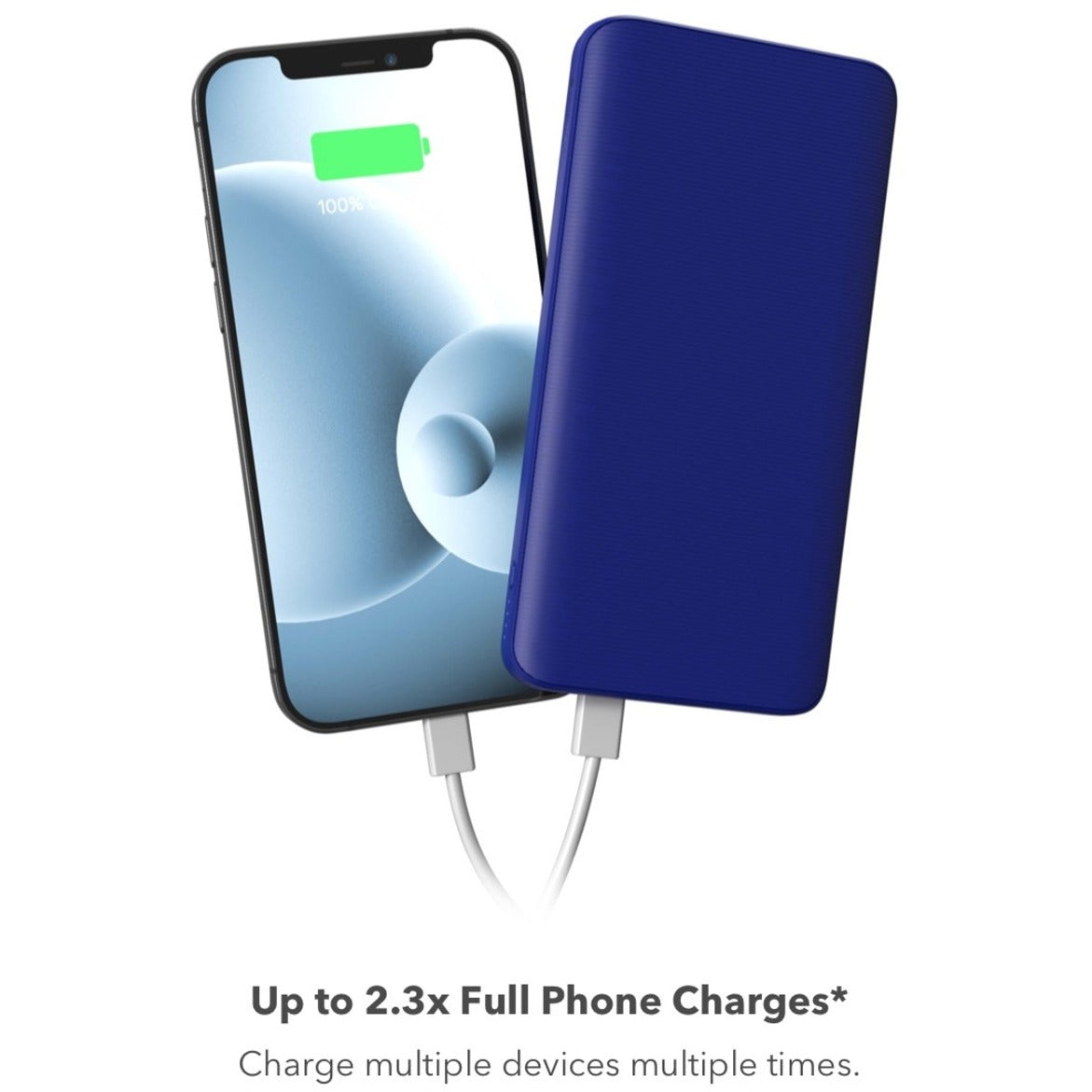 mophie power boost 10K mAh Portable battery USB-A and USB-C inputs - Cobalt