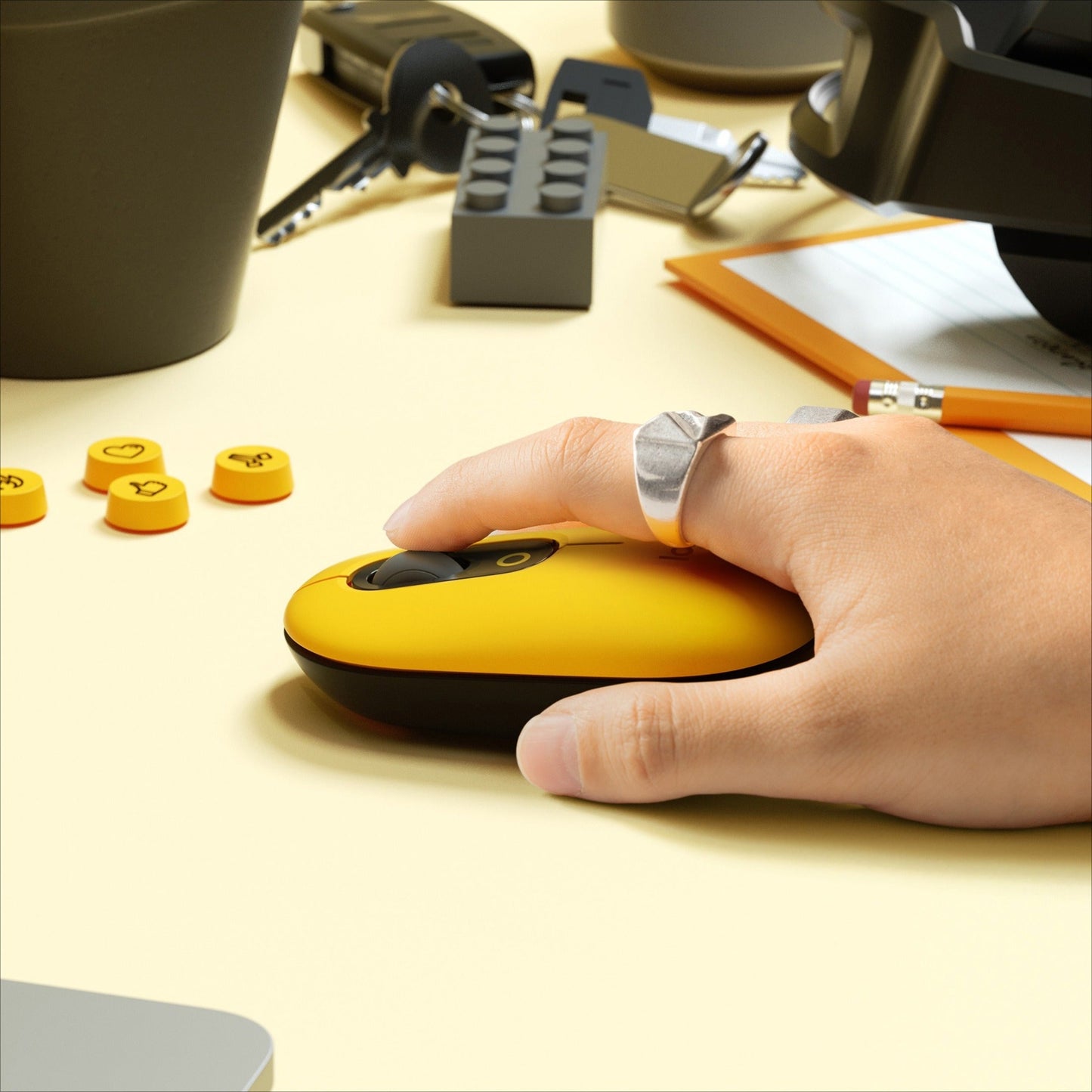 Logitech POP Mouse with emoji - Blast Yellow