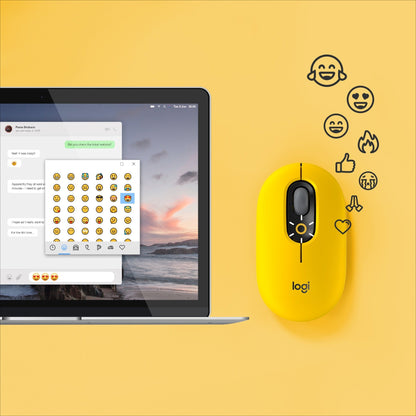 Logitech POP Mouse with emoji - Blast Yellow