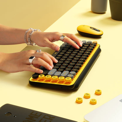 Logitech POP Keys Wireless Mechanical Keyboard With Emoji Keys - Blast Yellow