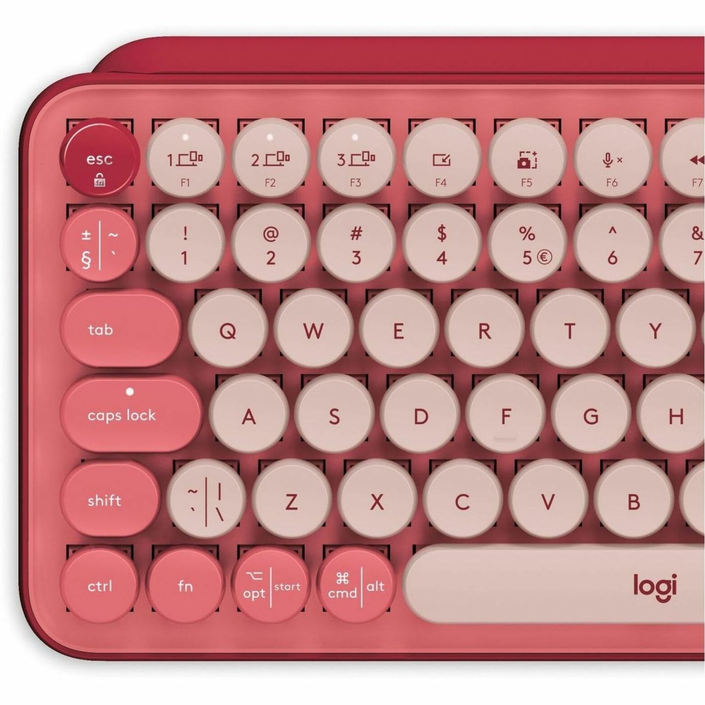 Logitech POP Keys Wireless Mechanical Keyboard With Emoji Keys - Heartbreaker Rose