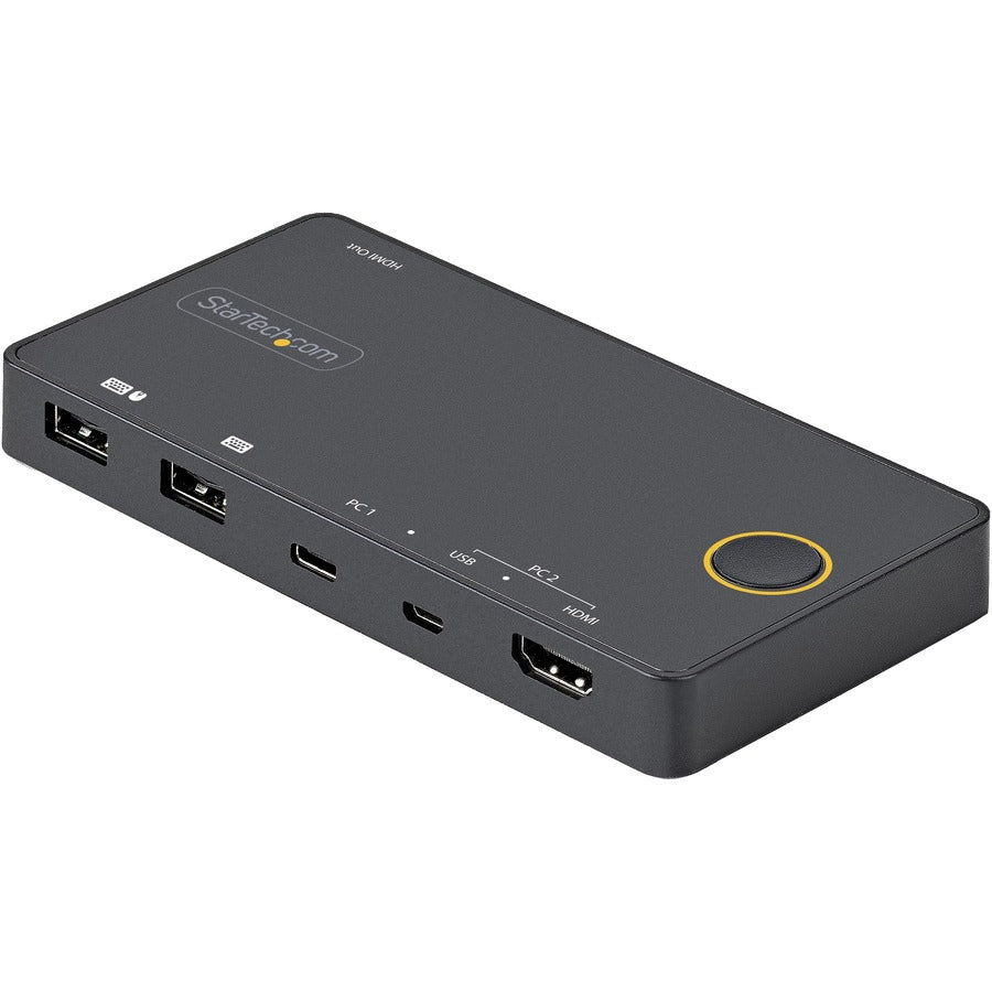 StarTech.com 2 Port Hybrid USB-A + HDMI & USB-C KVM Switch Single 4K 60Hz HDMI 2.0 Monitor Compact Desktop and/or Laptop HDMI KVM Switch