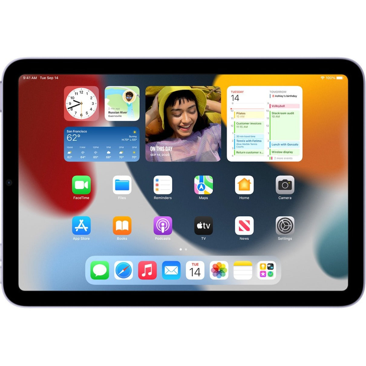 Apple iPad mini (6th Generation) A2568 Tablet - 8.3" - Hexa-core (A15 Bionic Dual-core (2 Core) 2.93 GHz Quad-core (4 Core)) - 4 GB RAM - 64 GB Storage - iPadOS 15 - 5G - Purple