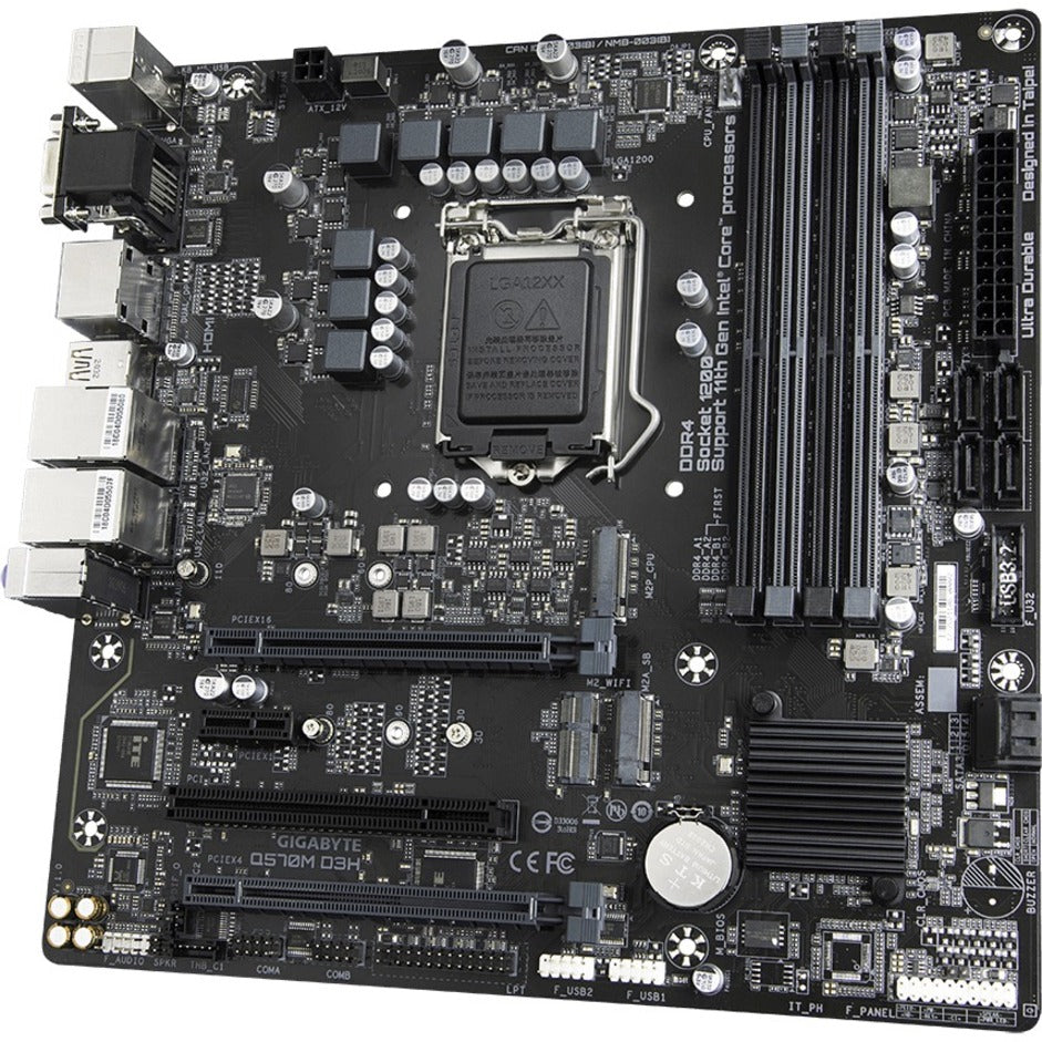 Gigabyte Ultra Durable Q570M D3H Desktop Motherboard - Intel Q570 Chipset - Socket LGA-1200 - Intel Optane Memory Ready - Micro ATX