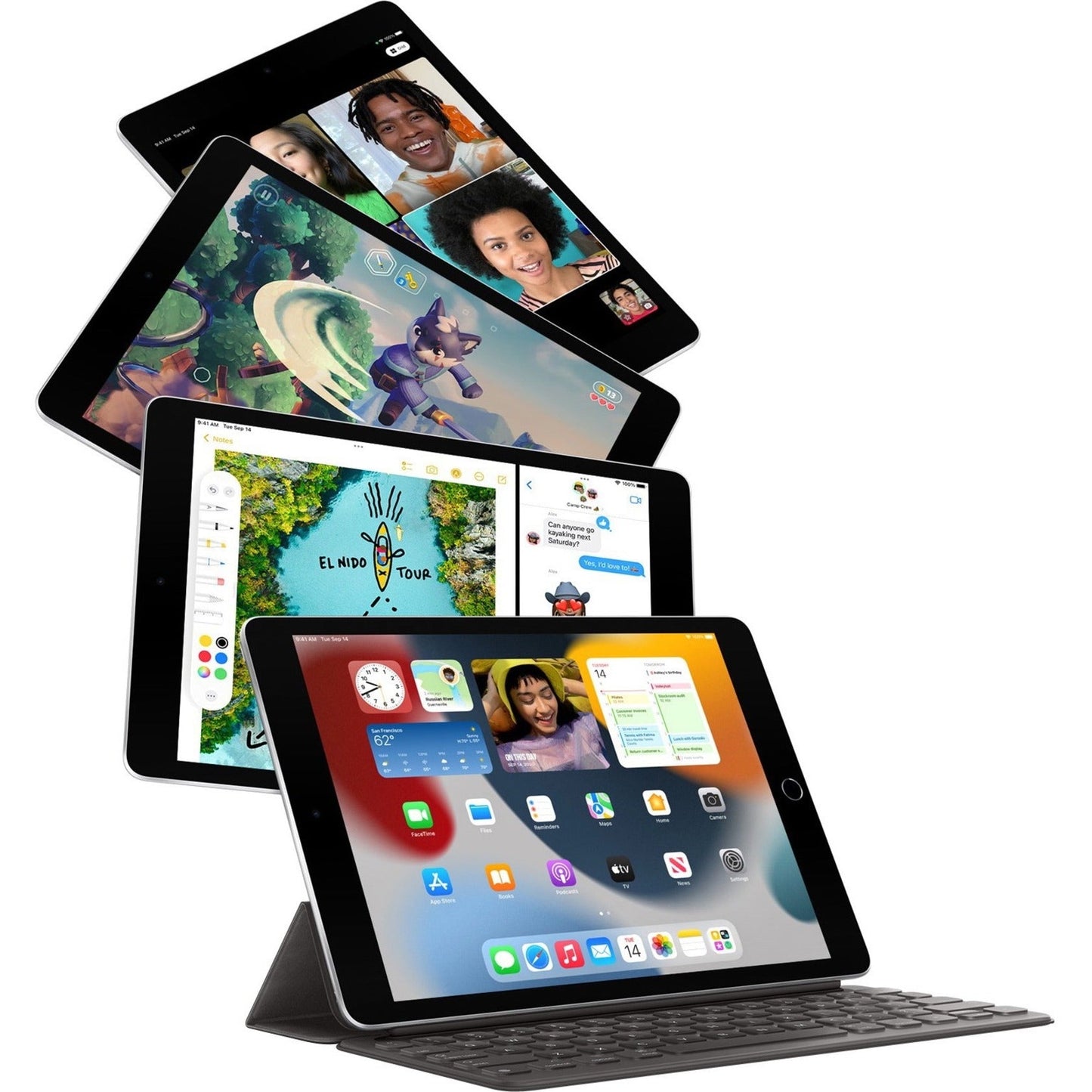 Apple Demo iPad (9th Generation) Tablet - 10.2" - Hexa-core (Lightning Dual-core (2 Core) 2.65 GHz + Thunder Quad-core (4 Core) 1.80 GHz) - 3 GB RAM - 64 GB Storage - iPadOS 15 - Space Gray