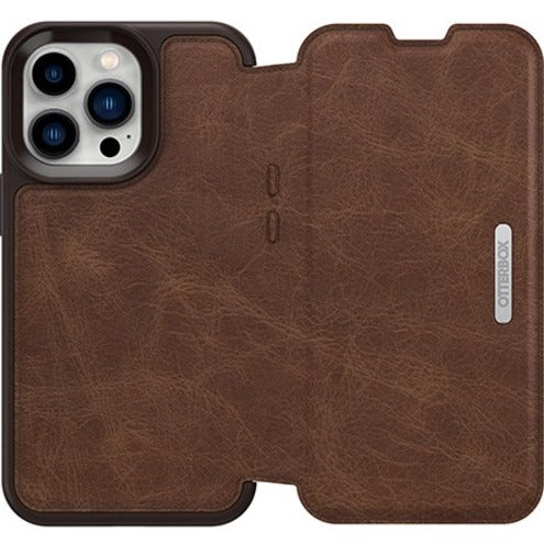OtterBox Strada Carrying Case (Wallet) Apple iPhone 13 Pro Cash Card Smartphone - Espresso Brown