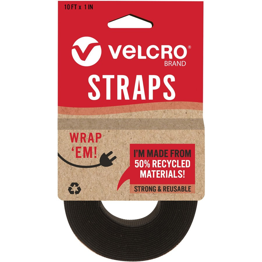 VELCRO&reg; StrapAdjustableReusableRecycled1"x10'Black