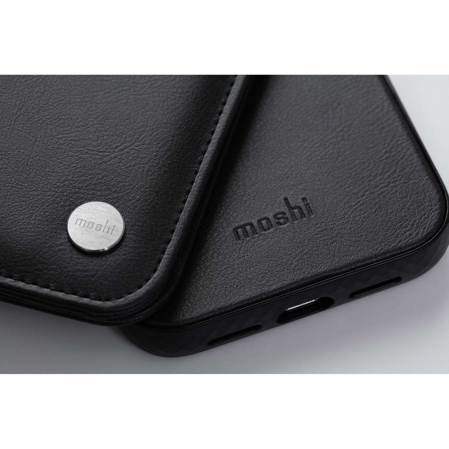 Moshi Overture Carrying Case (Wallet) Apple iPhone 13 Pro Max Smartphone - Jet Black