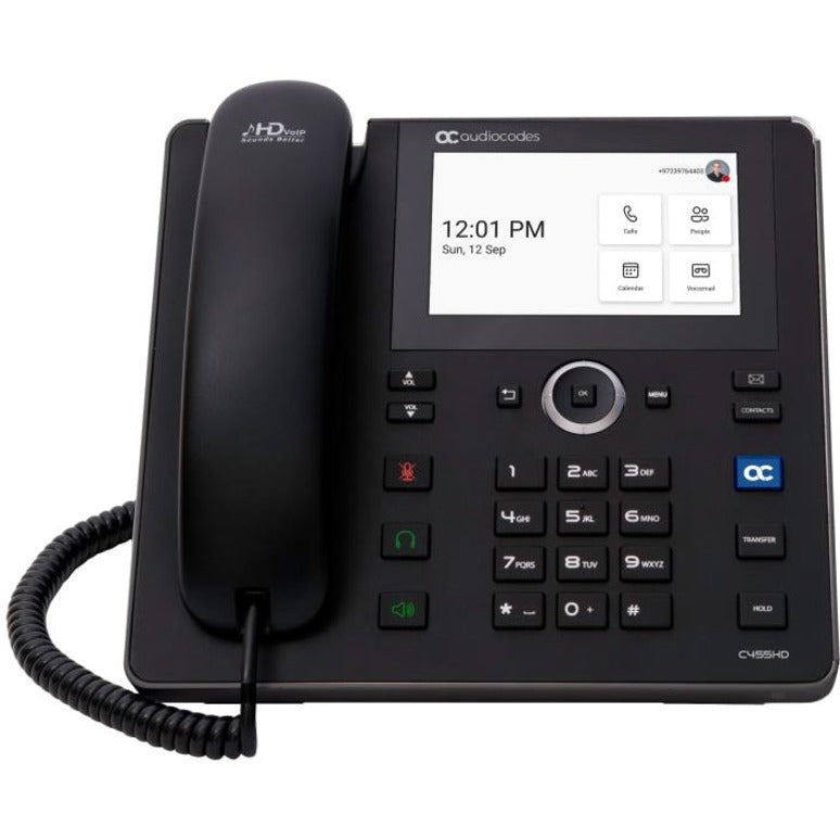 AudioCodes C455HD IP Phone - Corded - Corded - Wall Mountable - Black