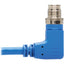 Tripp Lite M12 X-Code Cat6 1G UTP CMR-LP Ethernet Cable (Right-Angle M/M) IP68 PoE Blue 10 m (32.8 ft.)
