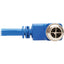 Tripp Lite M12 X-Code Cat6 1G UTP CMR-LP Ethernet Cable (Right-Angle M12 M/RJ45 M) IP68 PoE Blue 1 m (3.3 ft.)