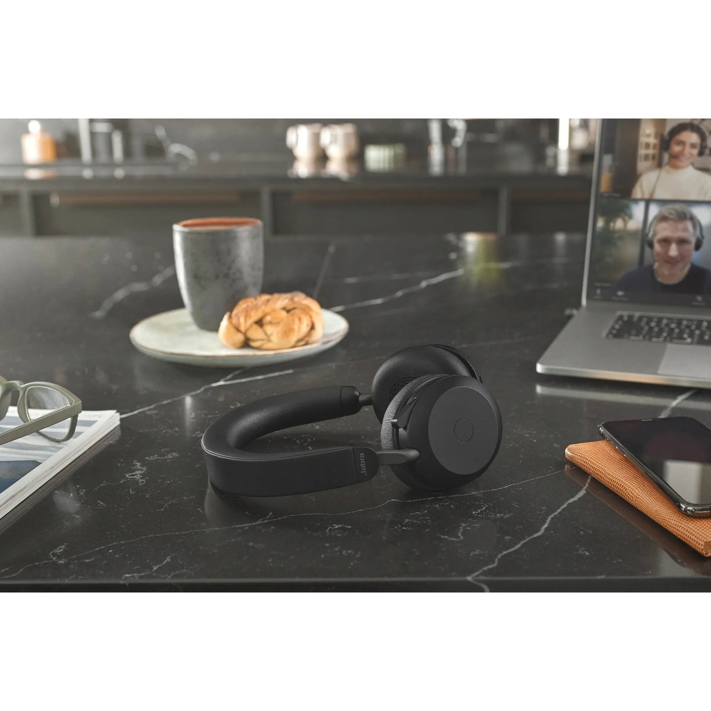 Jabra Evolve2 75 Wireless On-ear Stereo Headset - USB-A - For MS Teams - With Charging Stand - Black - Binaural - Ear-cup - 3000 cm - Bluetooth - 20 Hz to 20 kHz - MEMS Technology Microphone - Noise Cancelling