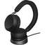 Jabra Evolve2 75 Wireless On-ear Stereo Headset - USB-A - For MS Teams - Black - Binaural - Ear-cup - 3000 cm - Bluetooth - 20 Hz to 20 kHz - MEMS Technology Microphone - Noise Cancelling