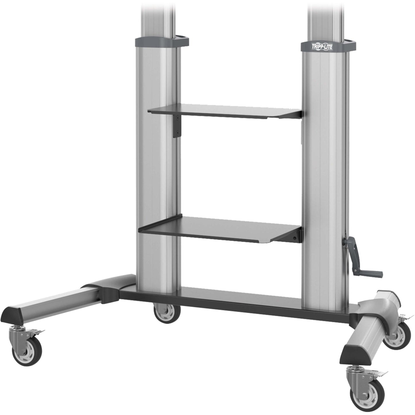 Tripp Lite Safe-IT Heavy-Duty Rolling TV Cart with Height-Adjusting Crank Handle for 60 to 100-inch Displays