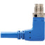 Tripp Lite M12 X-Code Cat6a 10G F/UTP CMR-LP Shielded Ethernet Cable (Right-Angle M12 M/RJ45 M) IP68 PoE Blue 1 m (3.3 ft.)