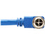 Tripp Lite M12 X-Code Cat6a 10G F/UTP CMR-LP Shielded Ethernet Cable (Right-Angle M12 M/RJ45 M) IP68 PoE Blue 3 m (9.8 ft.)