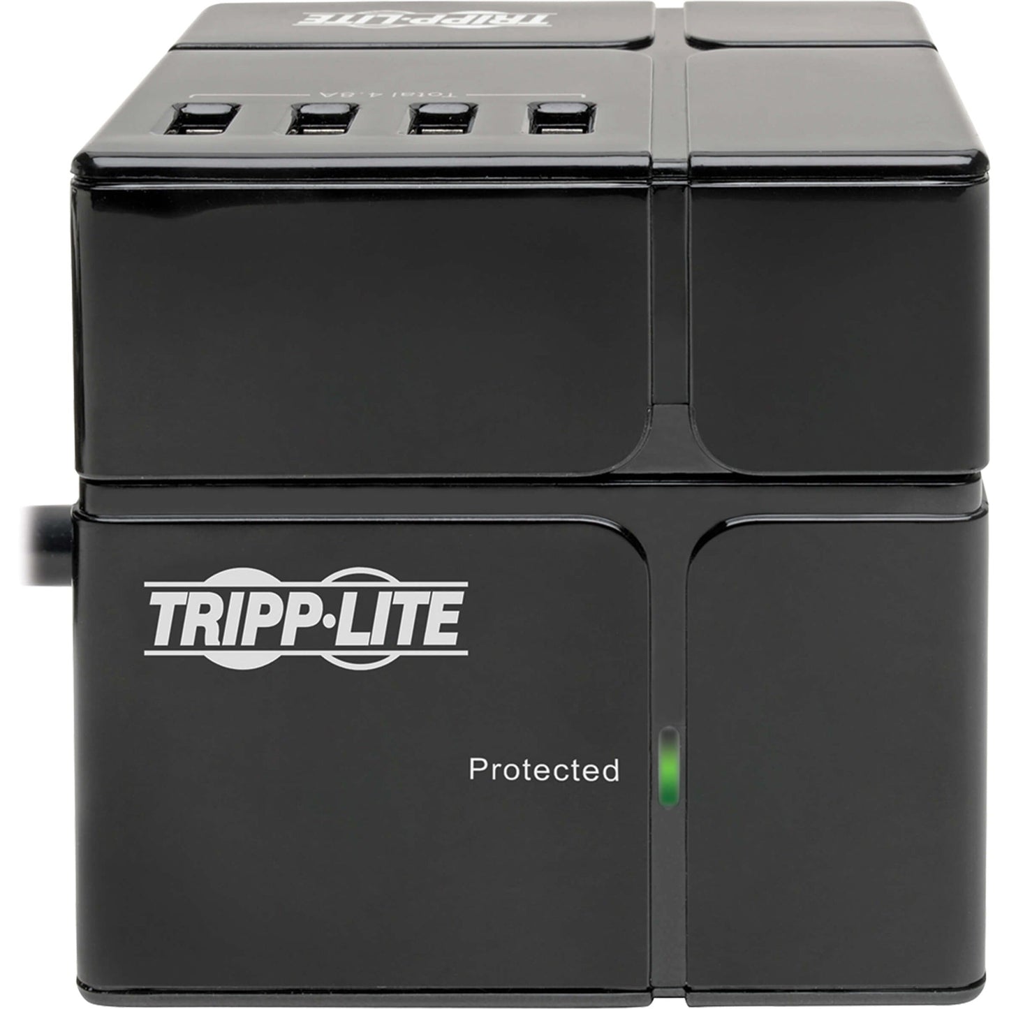 Tripp Lite Safe-IT 3-Outlet Cube Surge Protector 5-15R Outlets 6 USB Charging Ports 8 ft. (2.4 m) Cord Antimicrobial Protection