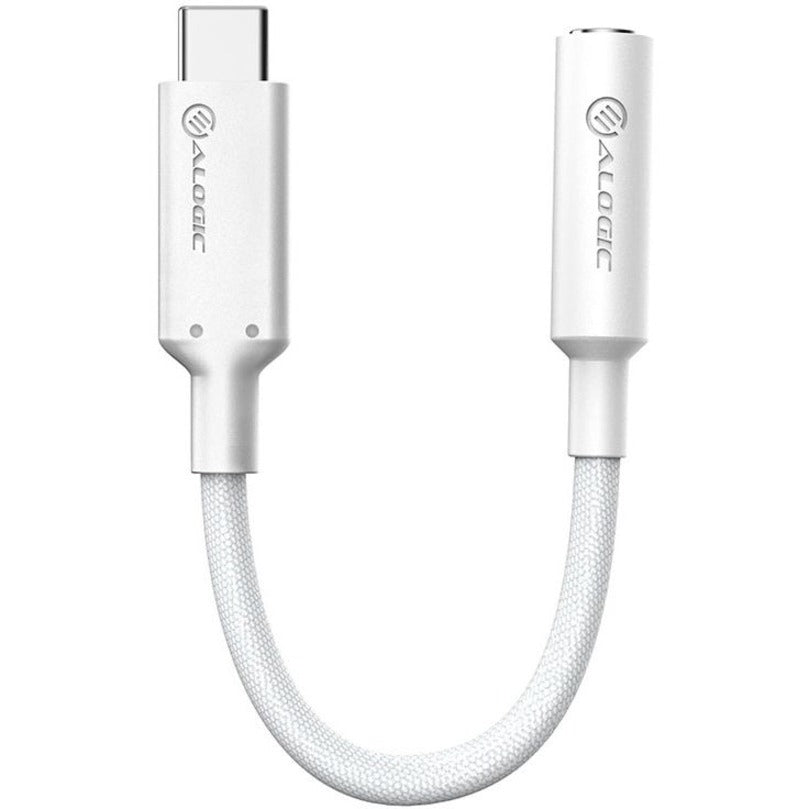 ALOGIC Elements PRO 10cm USB-C to 3.5mm Audio Adapter - White