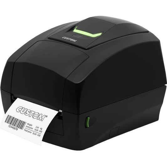 Custom D4 102 Desktop Direct Thermal/Thermal Transfer Printer - Monochrome - Label Print - Ethernet - USB - USB Host - Black