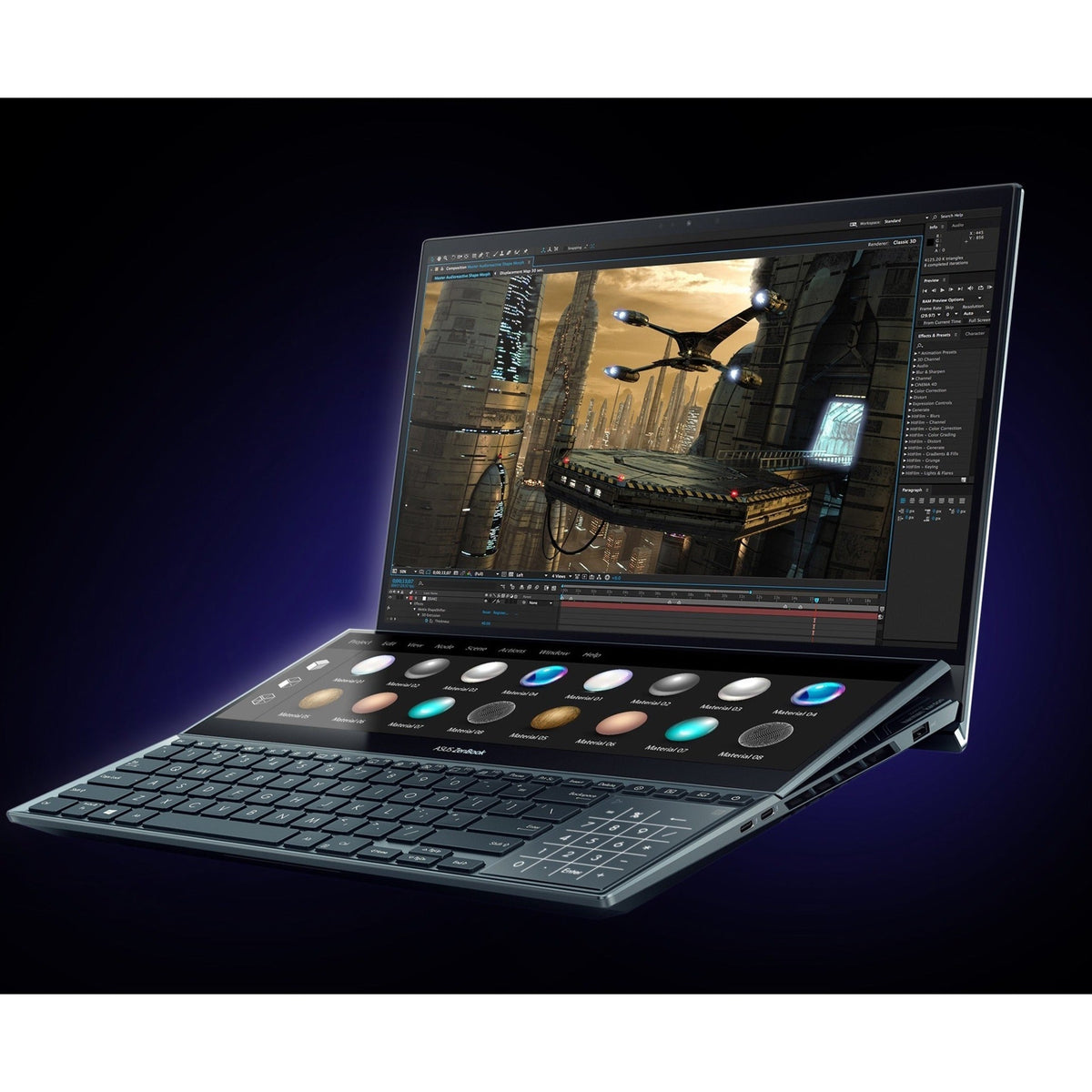 Asus ZenBook Pro Duo 15 UX582 UX582HS-XH99T 15.6" Touchscreen Notebook - 4K UHD - 3840 x 2160 - Intel Core i9 11th Gen i9-11900H - 32 GB Total RAM - 1 TB SSD - Celestial Blue