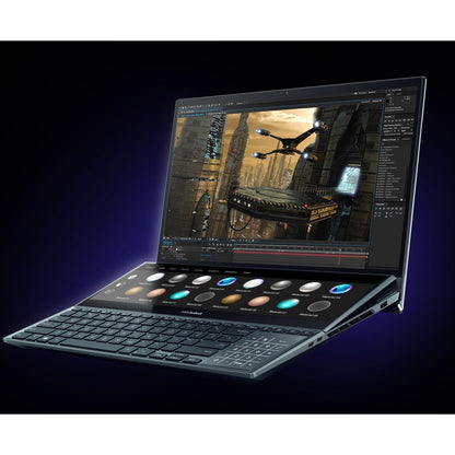 Asus ZenBook Pro Duo 15 UX582 UX582HS-XH99T 15.6" Touchscreen Notebook - 4K UHD - 3840 x 2160 - Intel Core i9 11th Gen i9-11900H - 32 GB Total RAM - 1 TB SSD - Celestial Blue