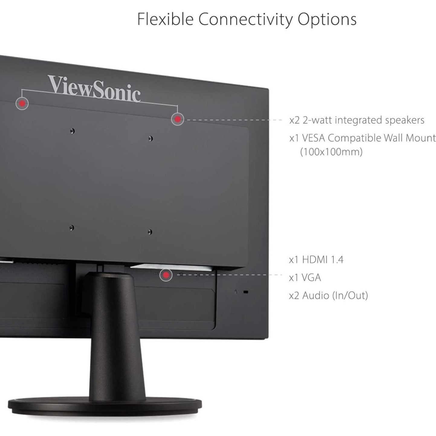 ViewSonic VA2247-MH 22 Inch Full HD 1080p Monitor with Ultra-Thin Bezel AMD FreeSync 75 Hz Eye Care HDMI VGA Inputs for Home and Office