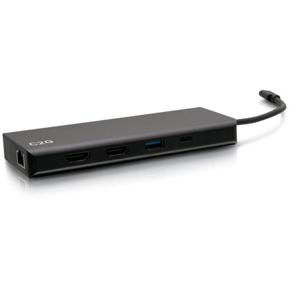 C2G USB C Dual Monitor Laptop Docking Station - HDMI Ethernet USB-A 3.5mm Audio - Up to 60W Power Delivery