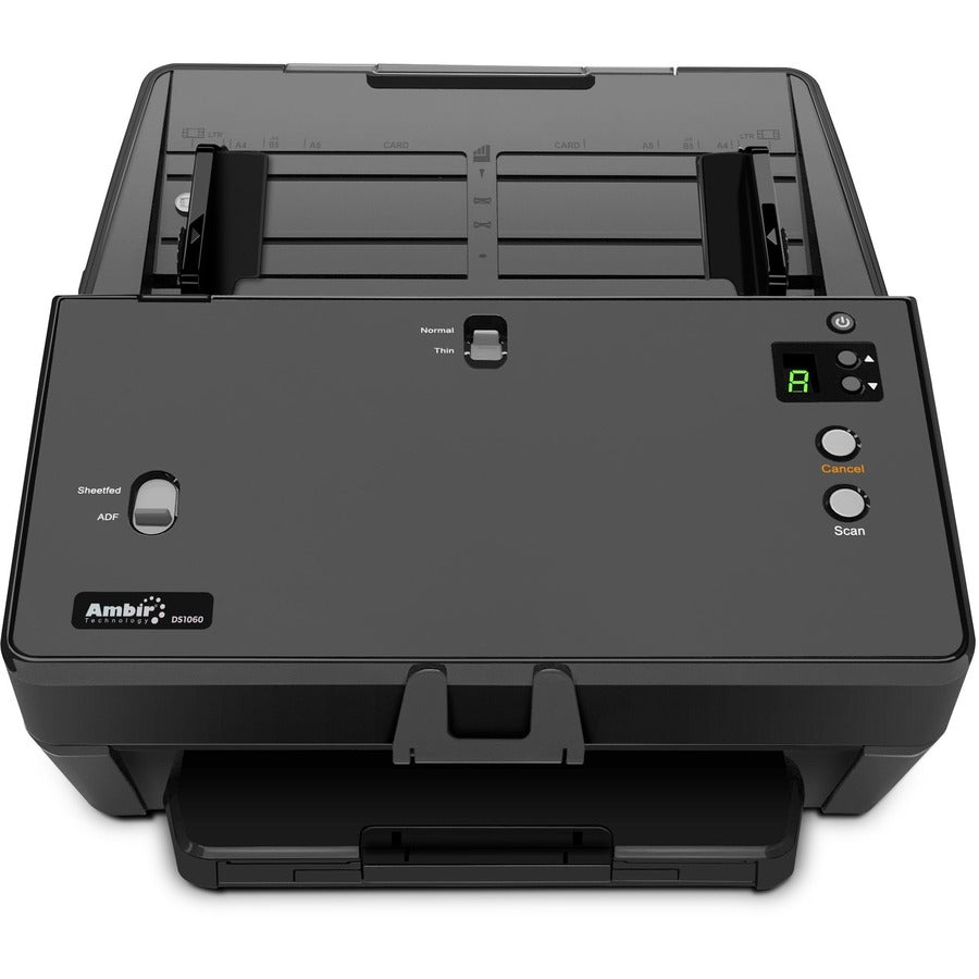 Ambir nScan 1060 multi-page high speed scanner - supports document card passport - 60ppm - duplex-color/B&W/greyscale - TWAIN - USB 3.0 - Black