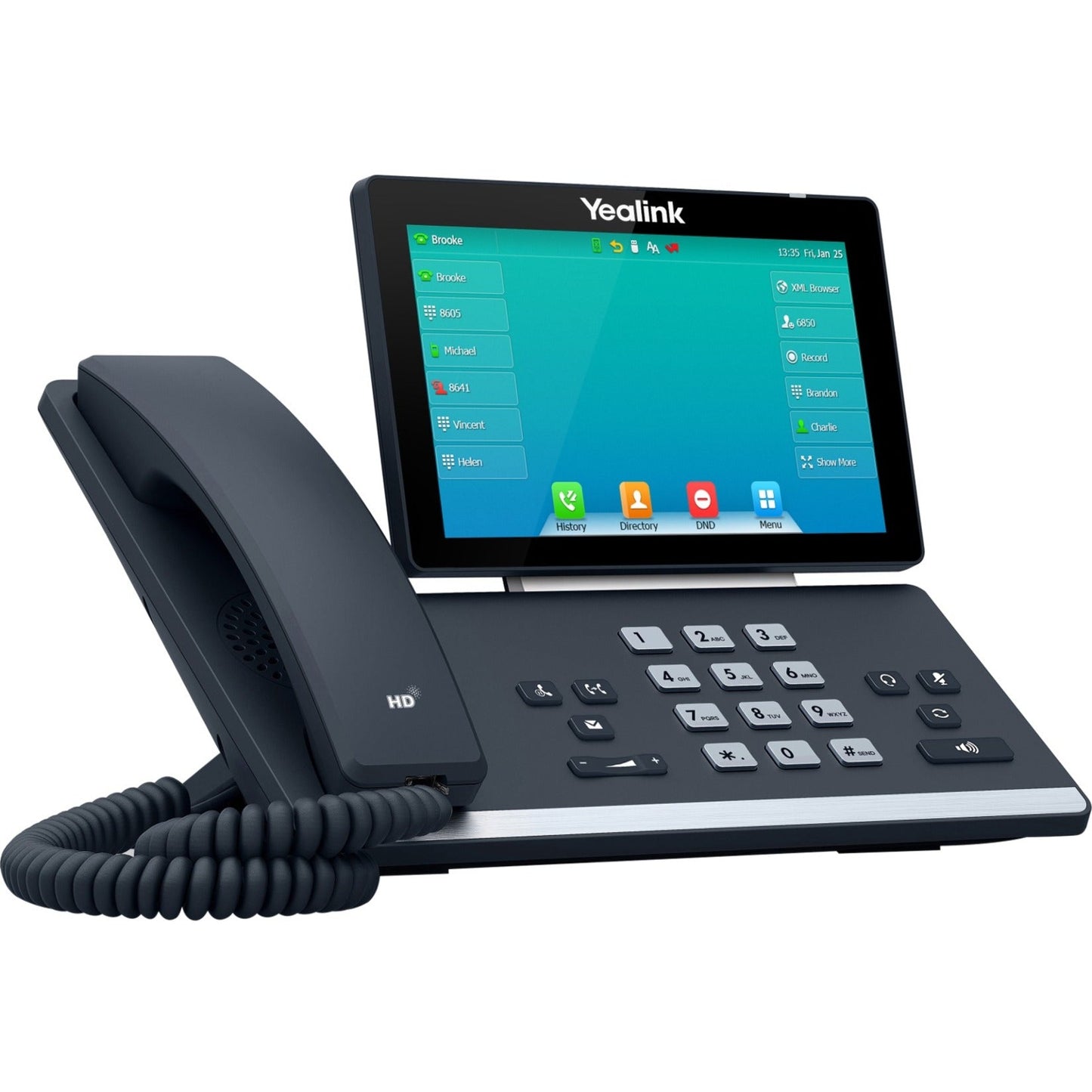 Yealink SIP-T57W IP Phone - Corded - Corded/Cordless - Bluetooth Wi-Fi - Wall Mountable Desktop - Classic Gray