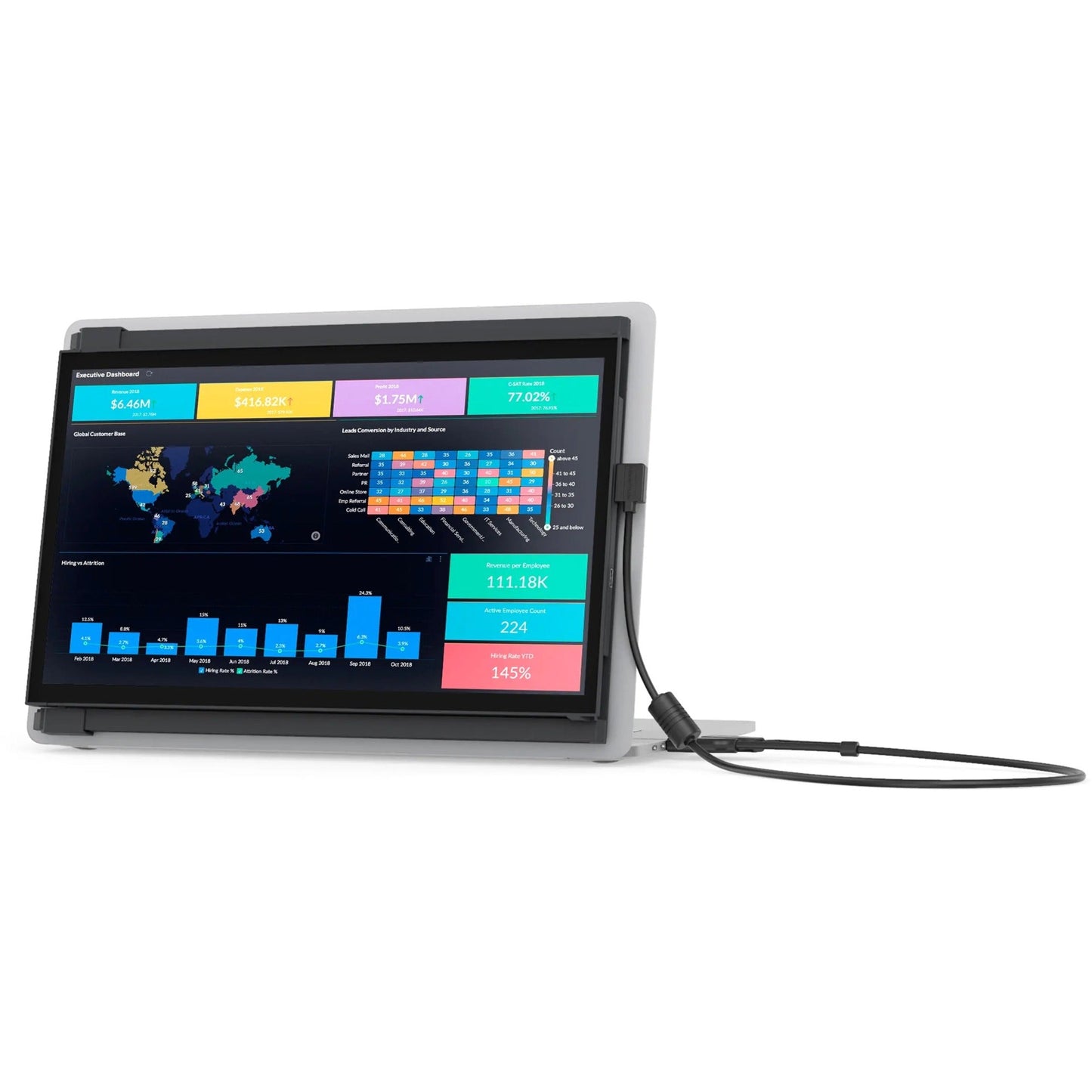 Mobile Pixels DUEX Plus 13.3" Full HD LCD Monitor - 16:9 - Deep Gray