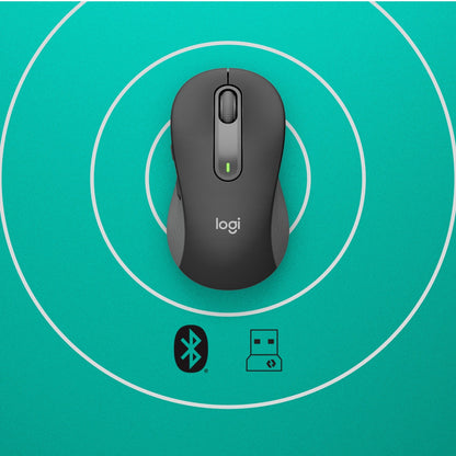 Logitech Signature M650 L Full Size Wireless Mouse - For Large Sized Hands 2-Year Battery Silent Clicks Customizable Side Buttons Bluetooth Multi-Device Compatibility (Graphite)