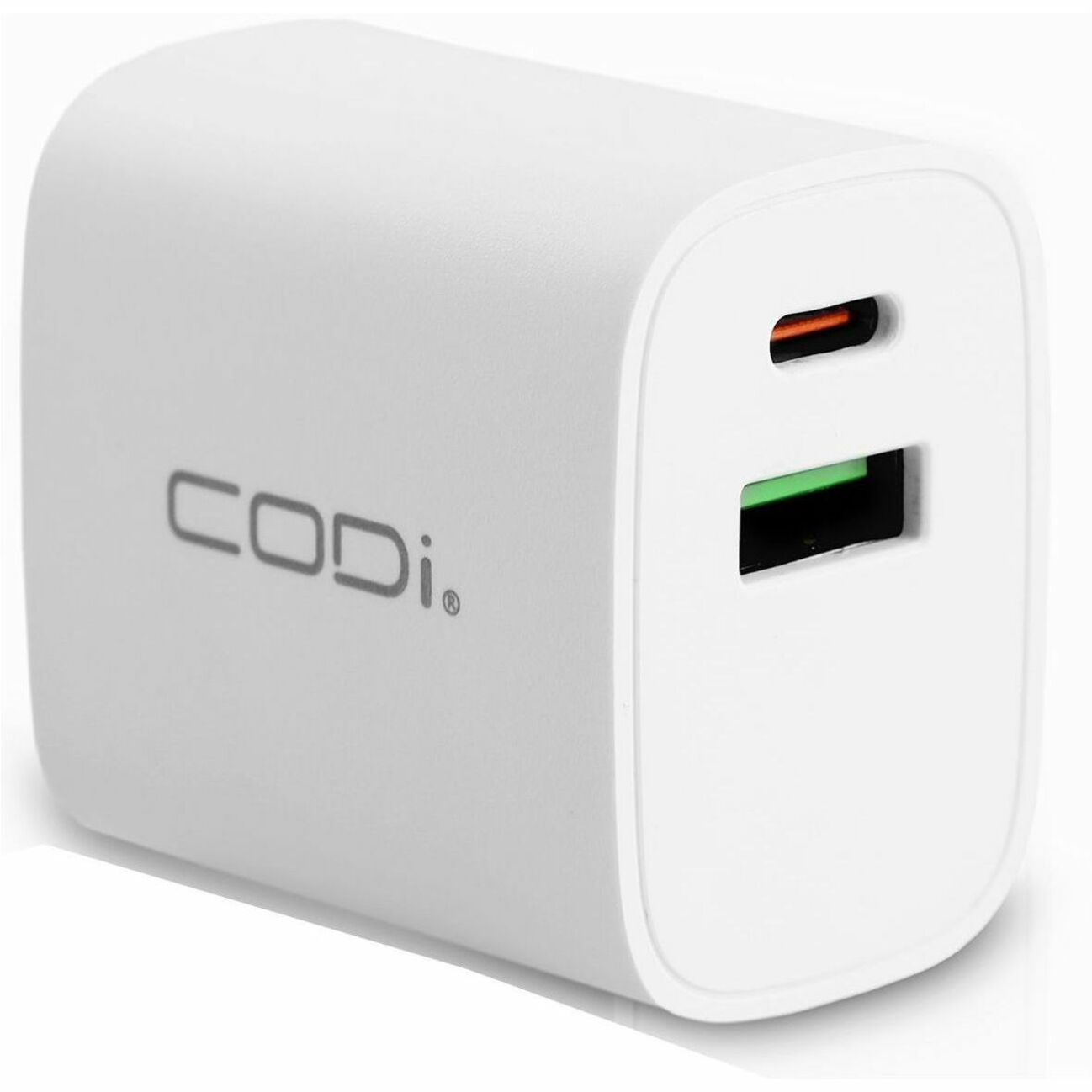 CODi Dual Port 20W Wall Charger/AC Adapter (USB-C USB-A Outputs)