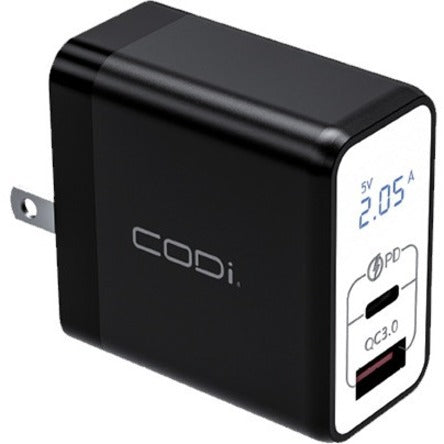CODi Dual Port 30W Wall Charger/AC Adapter (USB-C USB-A Outputs)