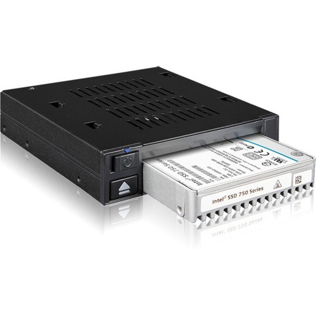 Icy Dock FlexiDOCK MB021VP-B Drive Enclosure for 3.5" U.2 PCI Express NVMe - SFF-8654 SlimSAS Host Interface Internal - Black