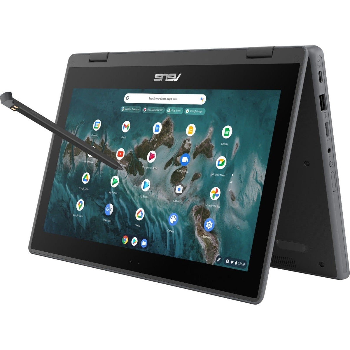 Asus Chromebook Flip CR1 CR1100FKA-YZ182T-S 11.6" Touchscreen Convertible Chromebook - HD - 1366 x 768 - Intel Celeron N5100 Quad-core (4 Core) 1.10 GHz - 8 GB Total RAM - 32 GB Flash Memory - Dark Gray