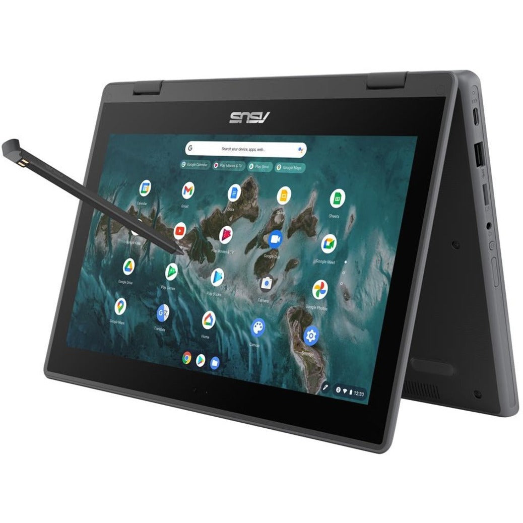 Asus Chromebook Flip CR1 CR1100FKA-YZ142T 11.6" Touchscreen Convertible Chromebook - HD - 1366 x 768 - Intel Celeron N5100 Quad-core (4 Core) 1.10 GHz - 4 GB Total RAM - 32 GB Flash Memory - Dark Gray