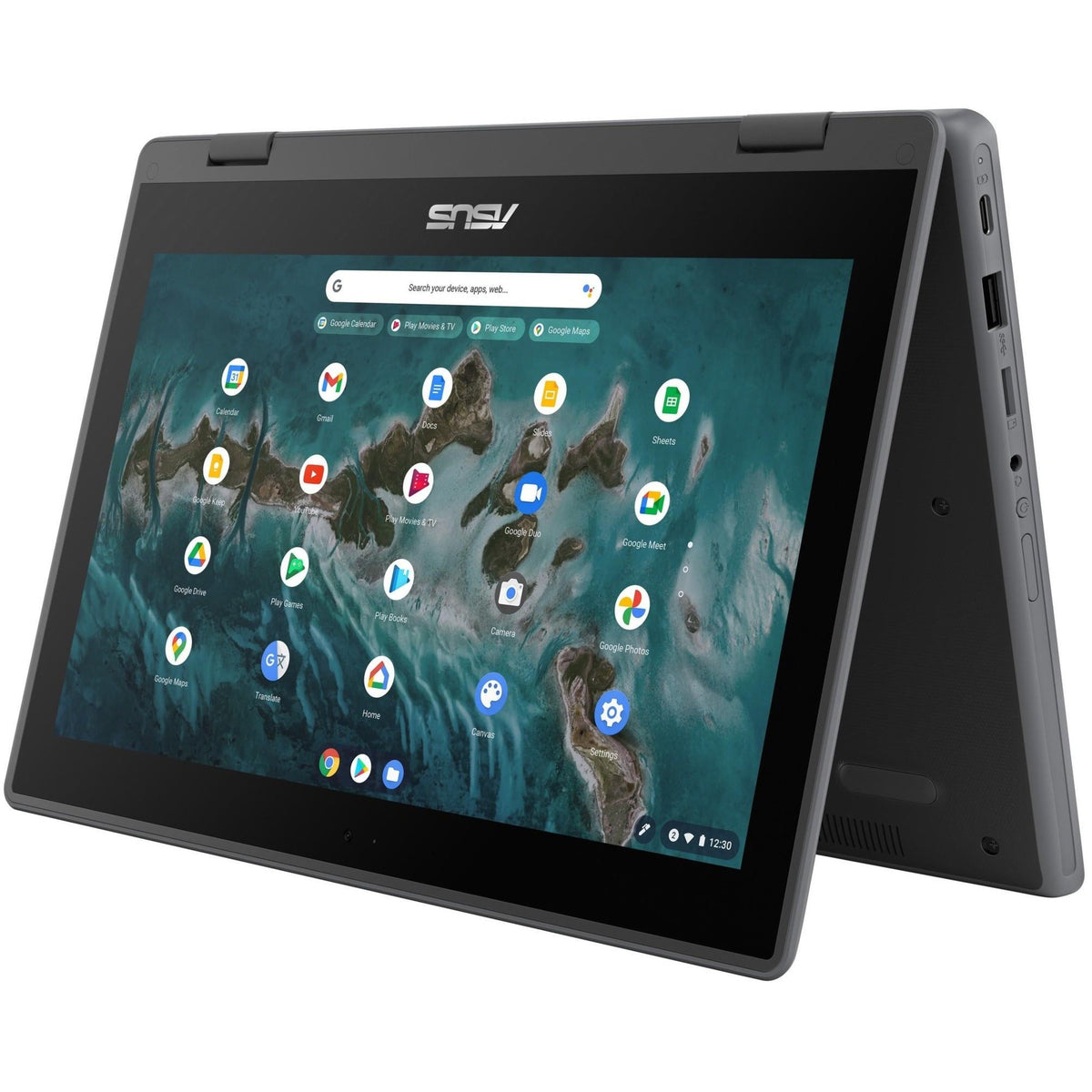 Asus Chromebook Flip CR1 CR1100FKA-YZ142T 11.6" Touchscreen Convertible Chromebook - HD - 1366 x 768 - Intel Celeron N5100 Quad-core (4 Core) 1.10 GHz - 4 GB Total RAM - 32 GB Flash Memory - Dark Gray