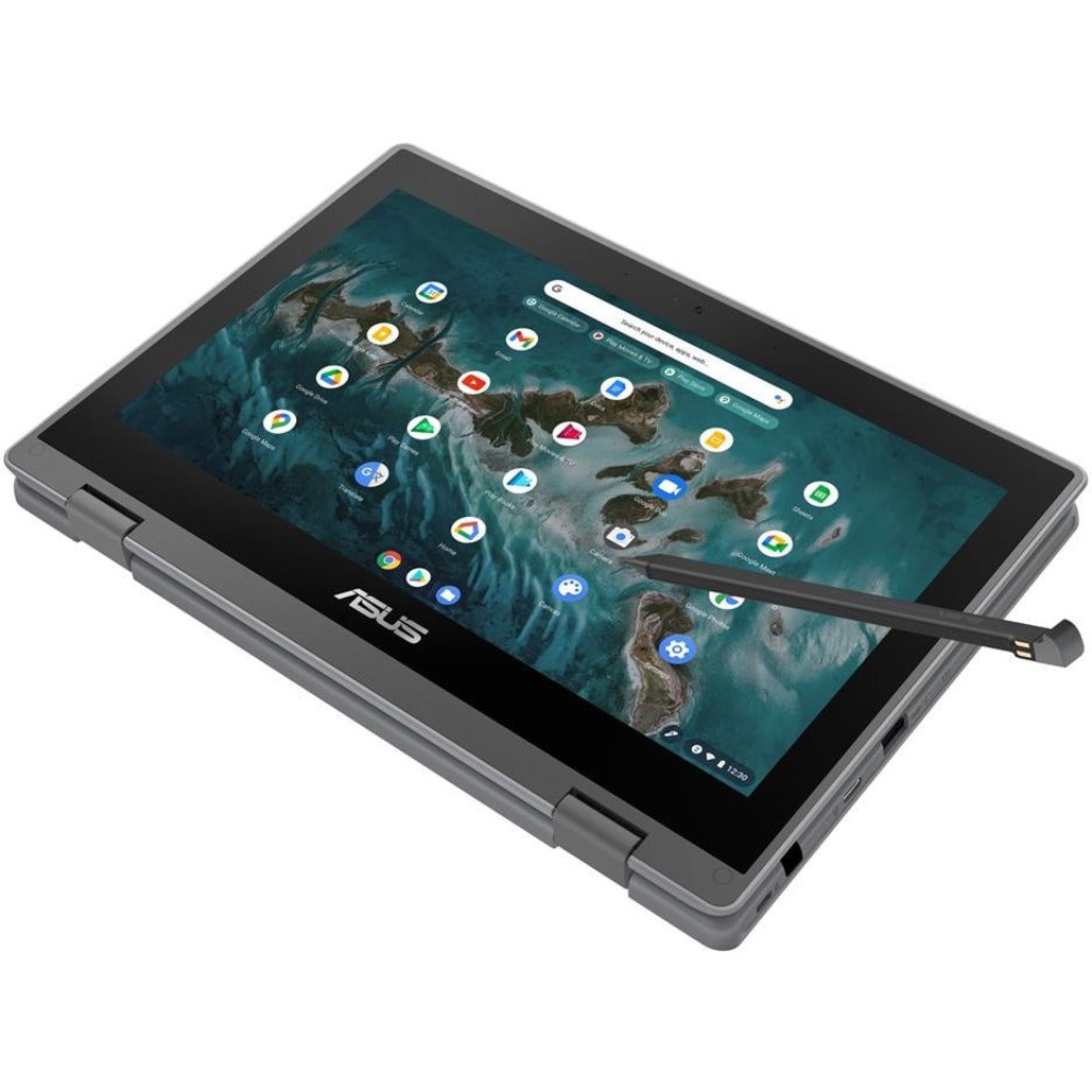 Asus Chromebook Flip CR1 CR1100FKA-YZ142T 11.6" Touchscreen Convertible Chromebook - HD - 1366 x 768 - Intel Celeron N5100 Quad-core (4 Core) 1.10 GHz - 4 GB Total RAM - 32 GB Flash Memory - Dark Gray