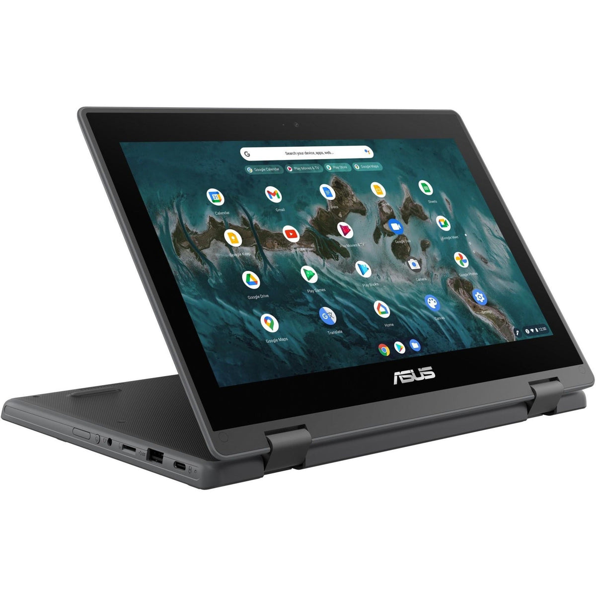 Asus Chromebook Flip CR1 CR1100FKA-YZ142T 11.6" Touchscreen Convertible Chromebook - HD - 1366 x 768 - Intel Celeron N5100 Quad-core (4 Core) 1.10 GHz - 4 GB Total RAM - 32 GB Flash Memory - Dark Gray