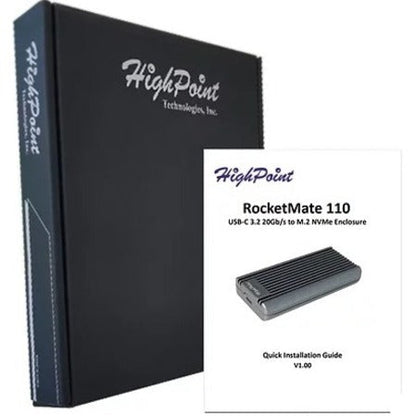 HighPoint RocketMate 110 RM110 Drive Enclosure PCI Express NVMe M.2 - USB 3.2 (Gen 2) Type C Host Interface Portable