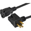 StarTech.com 3ft (1m) Piggyback Power Extension Cord NEMA 5-15P to 2x NEMA 5-15R Cable 16 AWG 125V/15A Outlet Saver Cord UL Certified