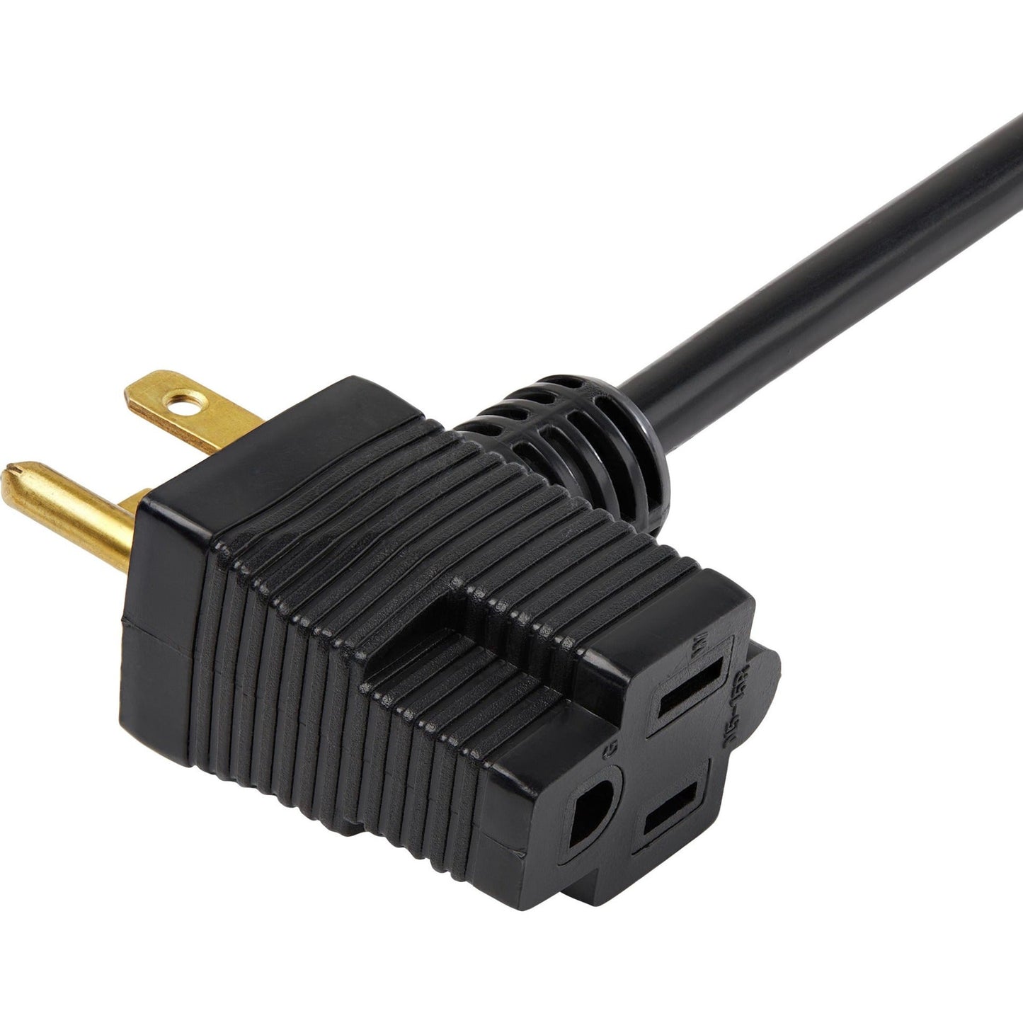 StarTech.com 3ft (1m) Piggyback Power Extension Cord NEMA 5-15P to 2x NEMA 5-15R Cable 16 AWG 125V/15A Outlet Saver Cord UL Certified