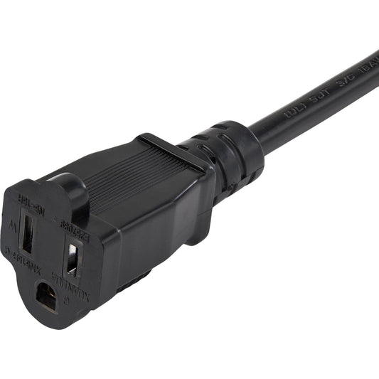 StarTech.com 3ft (1m) Piggyback Power Extension Cord NEMA 5-15P to 2x NEMA 5-15R Cable 16 AWG 125V/15A Outlet Saver Cord UL Certified