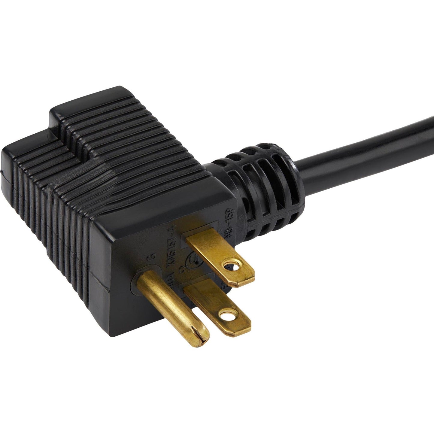 StarTech.com 3ft (1m) Piggyback Power Extension Cord NEMA 5-15P to 2x NEMA 5-15R Cable 16 AWG 125V/15A Outlet Saver Cord UL Certified