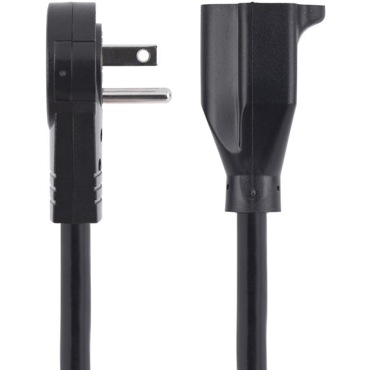 StarTech.com 3ft Power Extension Cord Rotating Flat Plug Extension Cord NEMA 5-15P to NEMA 5-15R Cable 16 AWG 125V/15A