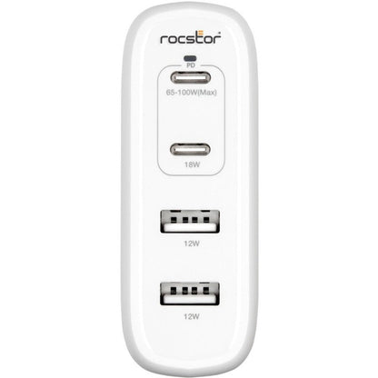 Rocstor 100W 4-Port Smart USB-C Power AC Adapter Charger