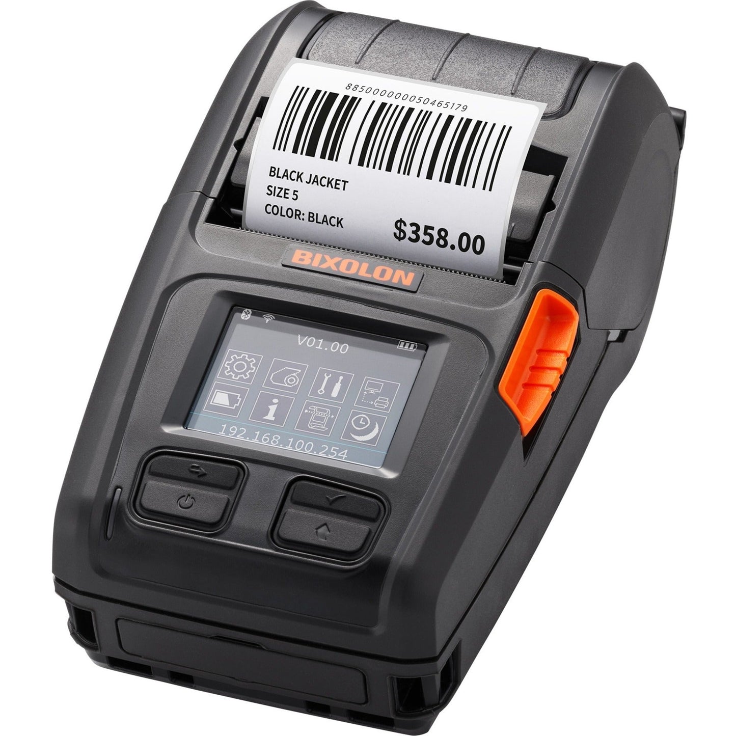 Bixolon XM7-20 Mobile Direct Thermal Printer - Monochrome - Label Print - USB - Serial - Bluetooth - Near Field Communication (NFC) - Battery Included - Black