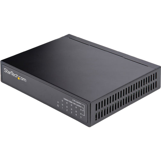 StarTech.com Unmanaged 2.5G Switch 5 Port 2.5GBASE-T Unmanaged Ethernet Switch Din Rail | Wall Mount Multi-Gigabit Auto-MDIX 9K Jumbo