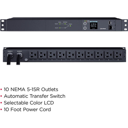 CyberPower Switched ATS PDU PDU24001 10-Outlets PDU